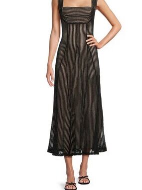 ANTONIO MELANI Black Knit Midi Dress